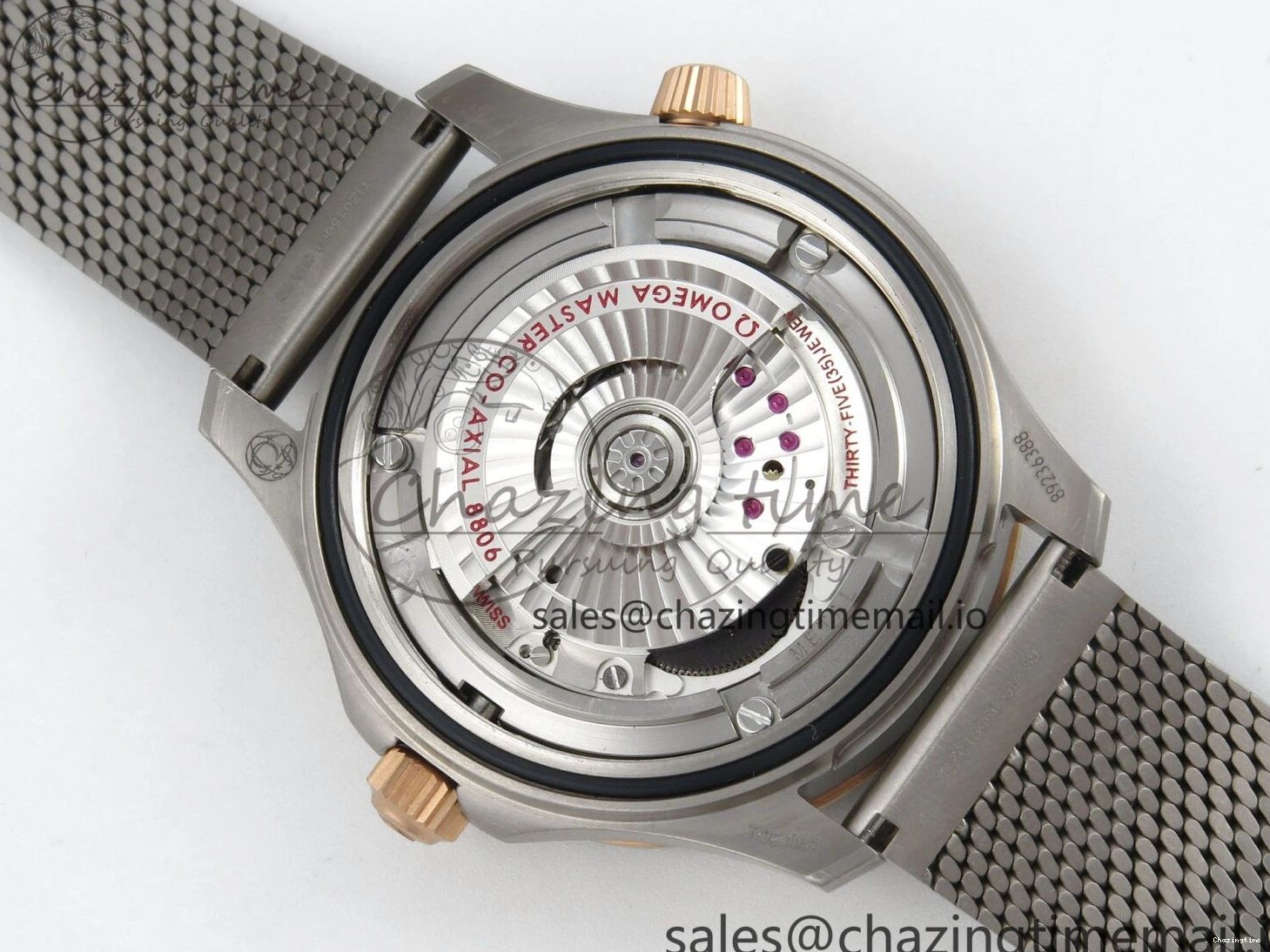 0329 OdorResistant Seamaster 300M Diver Titanium Bronze Gold VSF 1:1 Best Edition Green Dial on Titanium Mesh Bracelet A 7660